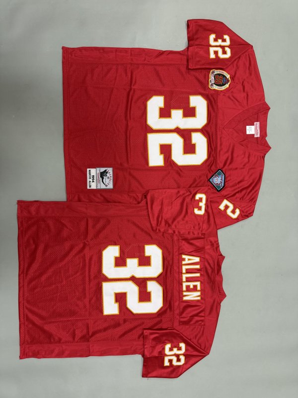 Men's Kansas City Chiefs #32 Marcus Allen Red Mitchell & Ness Jersey