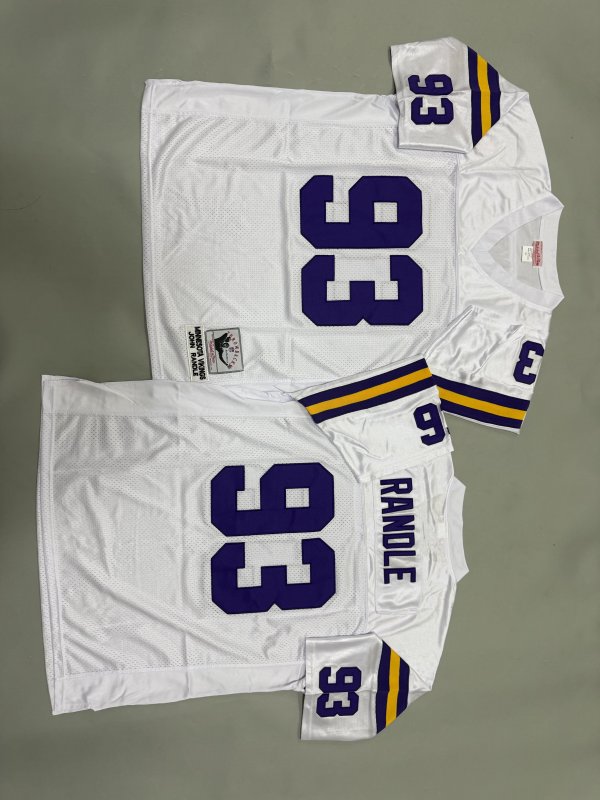 Men's #93 John Randle Minnesota Vikings White Jersey